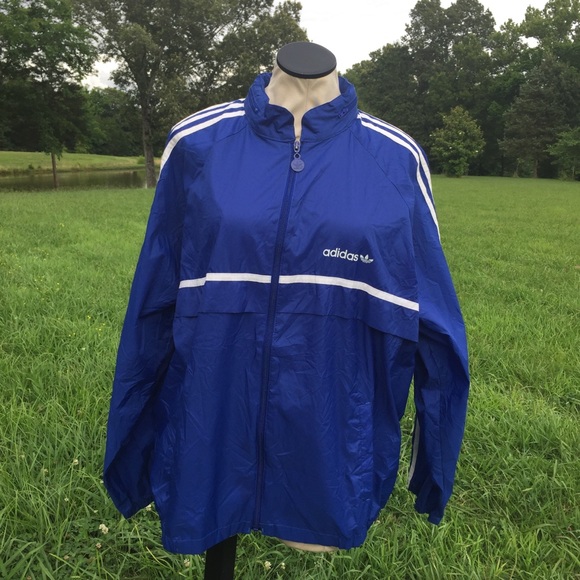 Vintage Adidas Mens Full Zip Vented Windbreaker - Picture 1 of 7